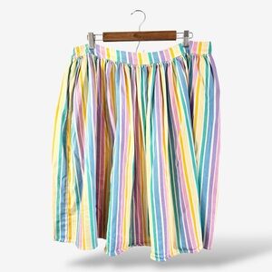 Collectif Jasmine Skirt Pastel Multicolor Stripe Size 3XL US 16 Retro Pinup